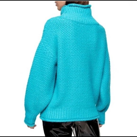 LAST M! NWT TopShop Mixed Stitch Roll Neck Sweater - Picture 3 of 10
